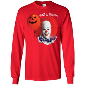 Halloween T-shirt Want A Balloon T-shirt