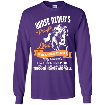 Horse Lovers T-shirt Horse Rider‰۪s Prayer Lord If We Should Stumble Purple