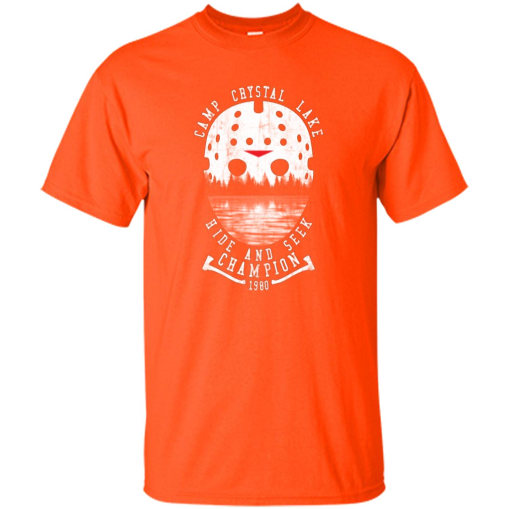 Camp Crystal Lake T-shirt Hide And Seek Champion 1980 Orange
