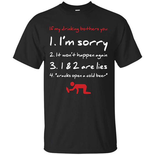 Beer T-shirt If My Drinking Bothers You T-shirt Black