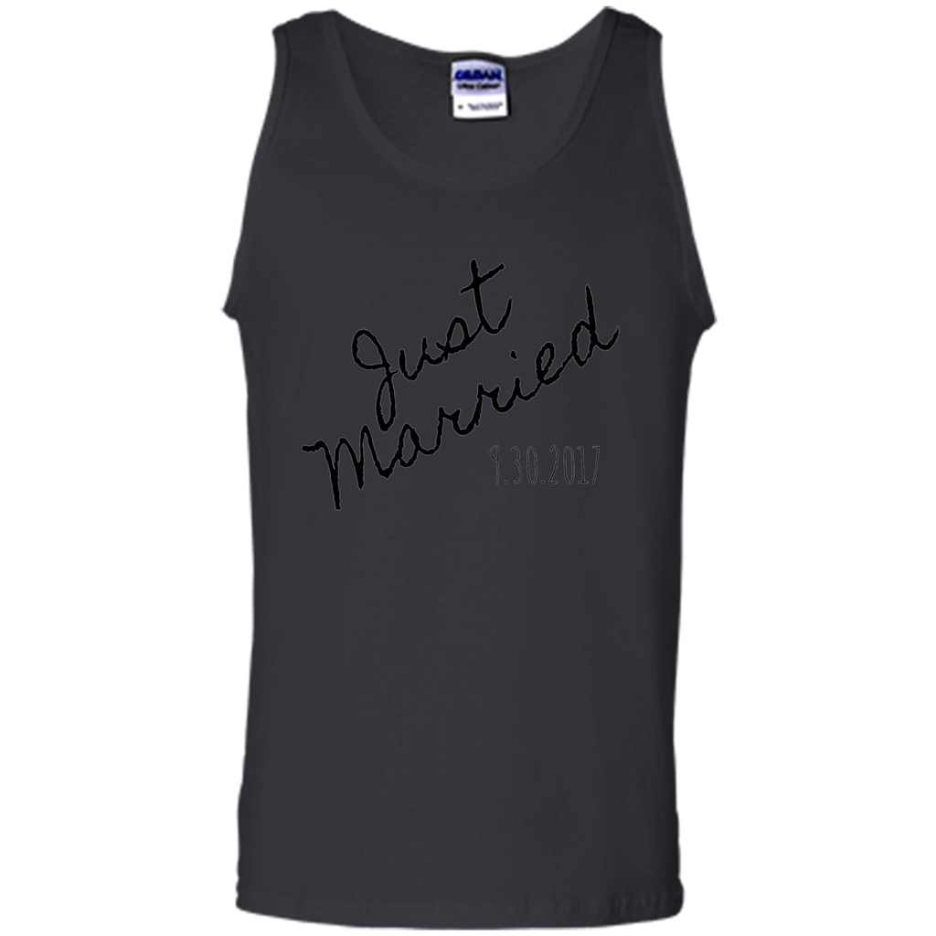 Just Married Honeymoon September 30 2017 Wedding T-Shirt Black