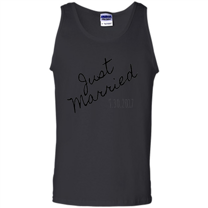 Just Married Honeymoon September 30 2017 Wedding T-Shirt Black