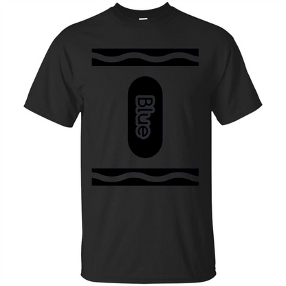 Blue Crayon Halloween Costume T-shirt Black