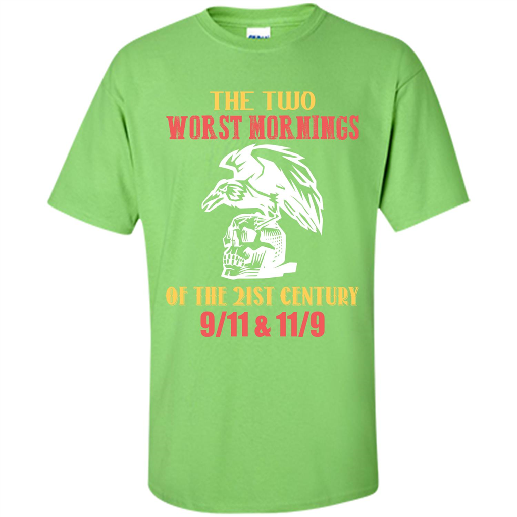 The Two Worst Mornings Of The 21st Century 9-11 and 11-9 T-shirt Lime