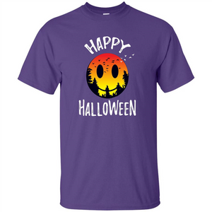 Cute Halloween T-shirt Spooky Camp Happy Face Emoji T-shirt