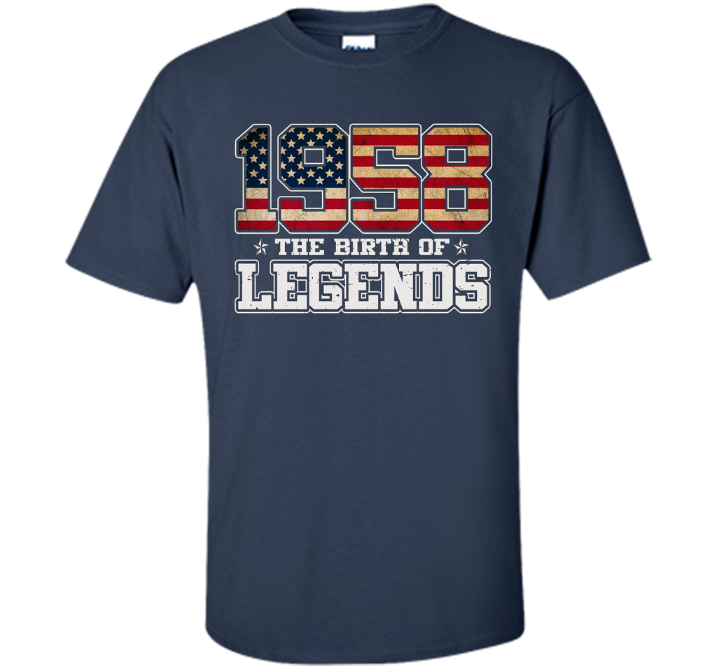 Birthday Gift For 59 Years Old 1958 T Shirt American Flag t-shirt Navy