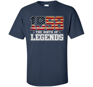 Birthday Gift For 59 Years Old 1958 T Shirt American Flag t-shirt