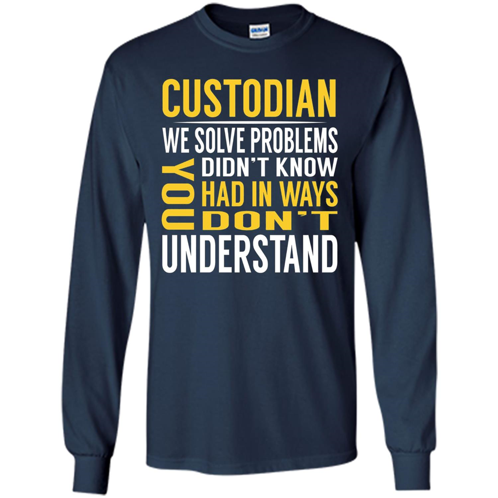 Custodian Solve Problems T-shirt Navy
