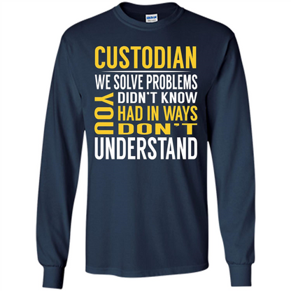 Custodian Solve Problems T-shirt Navy