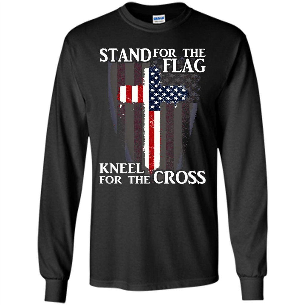 Stand For The Flag Kneel For The Cross T-Shirt Black