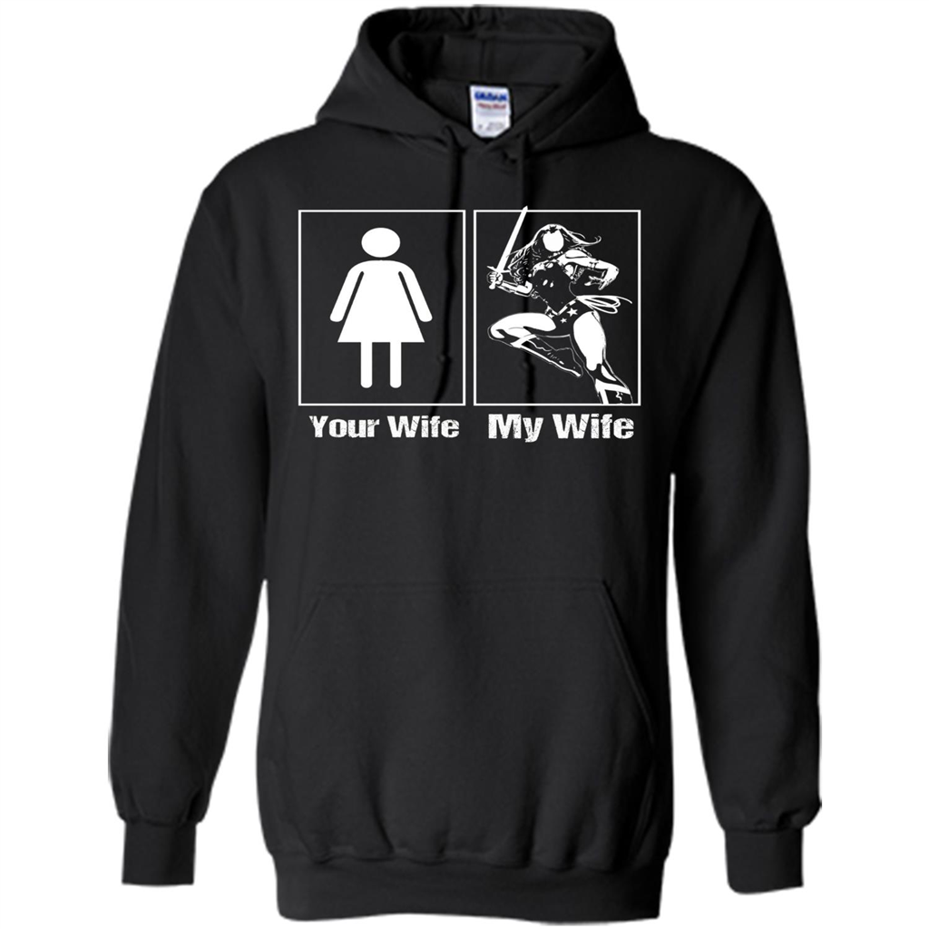 My Wife Is Super Woman T-shirt Mens Your Wife My Wife Black
