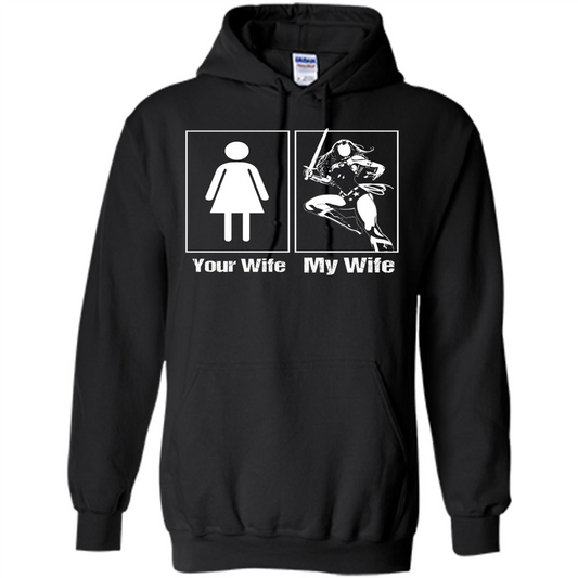 My Wife Is Super Woman T-shirt Mens Your Wife My Wife Black