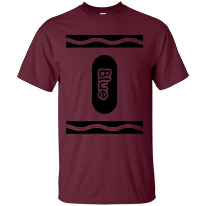 Blue Crayon Halloween Costume T-shirt Maroon
