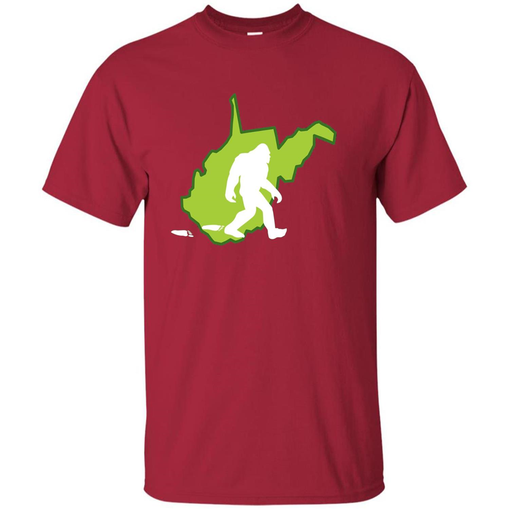 West Virginia State Bigfoot Hunter T-shirt Cardinal