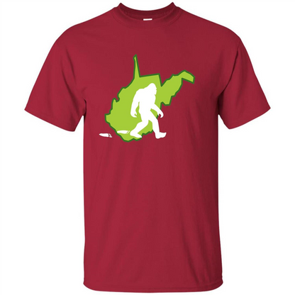 West Virginia State Bigfoot Hunter T-shirt Cardinal