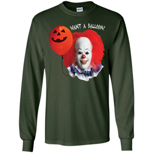 Halloween T-shirt Want A Balloon T-shirt