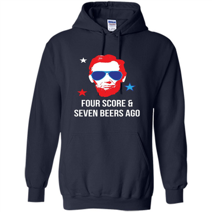 Independen Day T-shirt Funny 4th of July - Four Score And Seven Beers Ago Navy