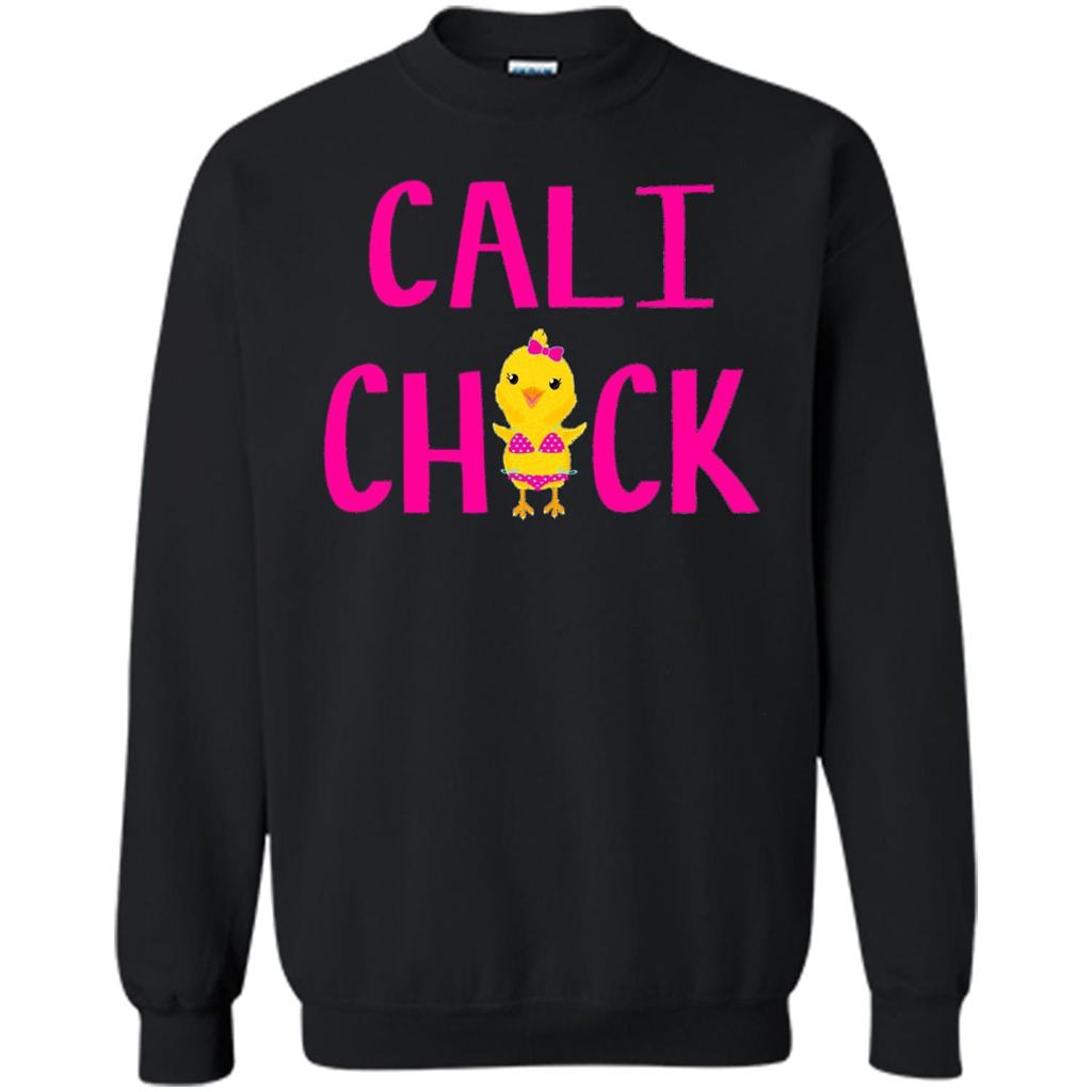 Cali Chick Cute Bikini Yellow Bird Funny T-shirt Black