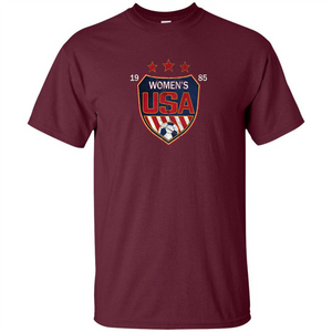 US National Woman's Soccer T-shirt USA Shield 1985 T-shirt