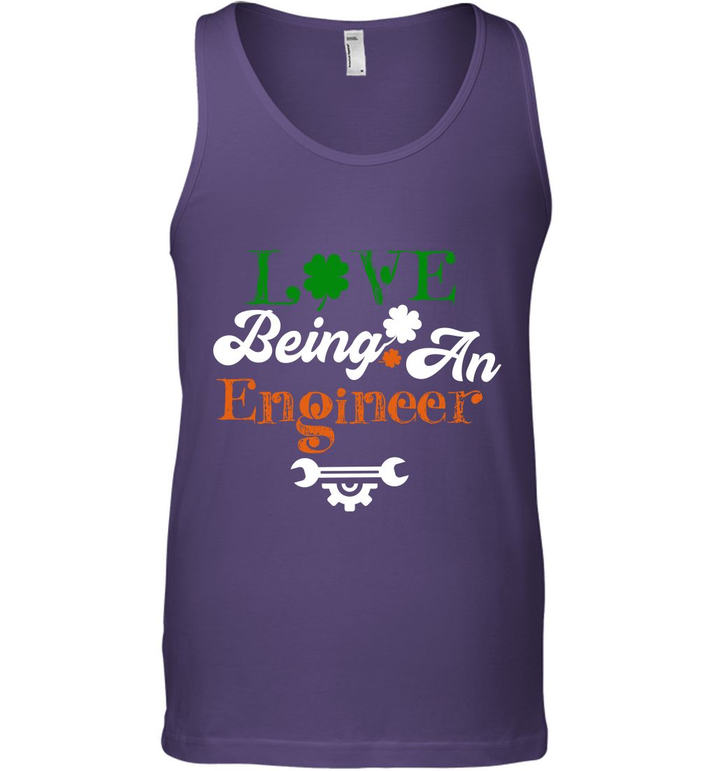 Love Being A Engineer Saint Patricks Day Shirt Tank Top Purple