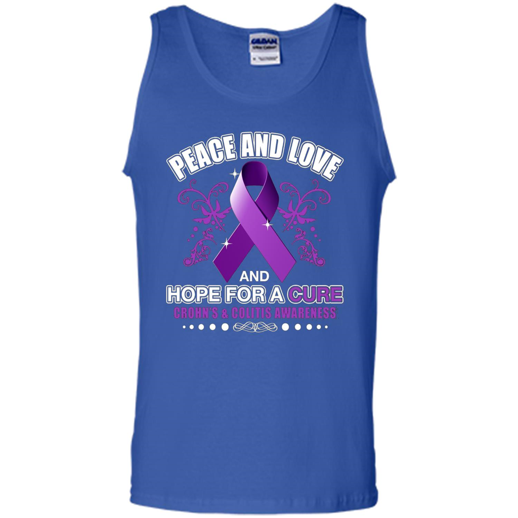 Peace And Love And Hope For A Cure Crohn's and Colitis Awareness T-shirt