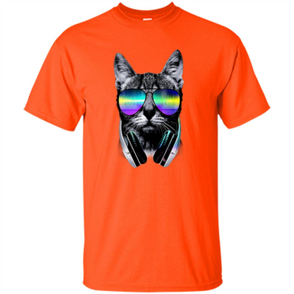 Music Lover Cat T-shirt Orange