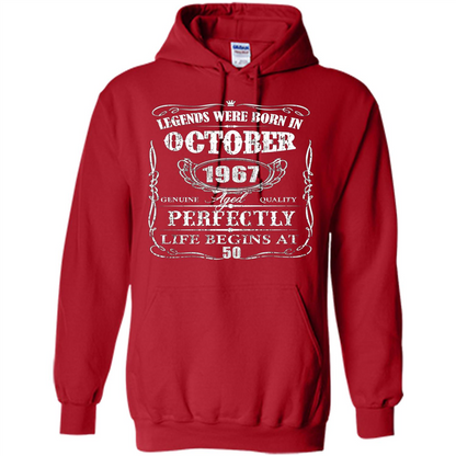 Legends Were Born In October 1967 T-shirt Red
