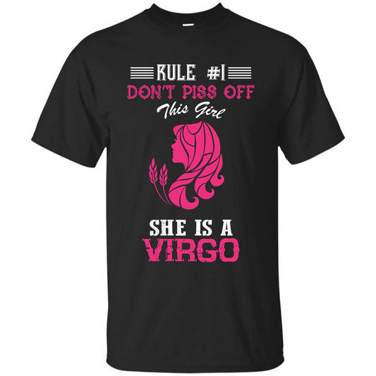 Virgo T-shirt Rule Dont Piss Off This Girl T-shirt Black