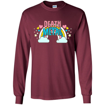 Death Metal Rainbow Cute T-Shirt Maroon
