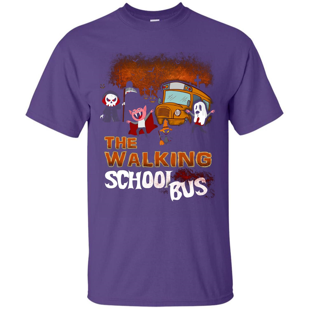 Halloween T-shirt The Walking School Bus T-shirt Purple