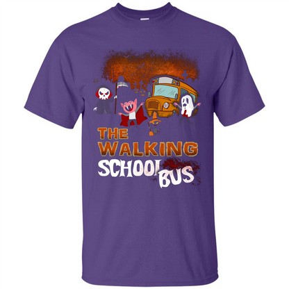 Halloween T-shirt The Walking School Bus T-shirt Purple
