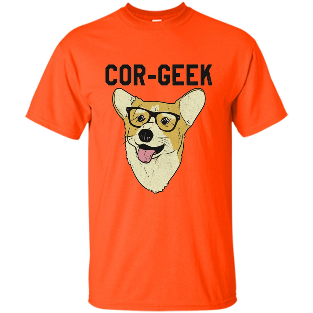 Cor-Geek Funny Corgi Nerd T-shirt Orange