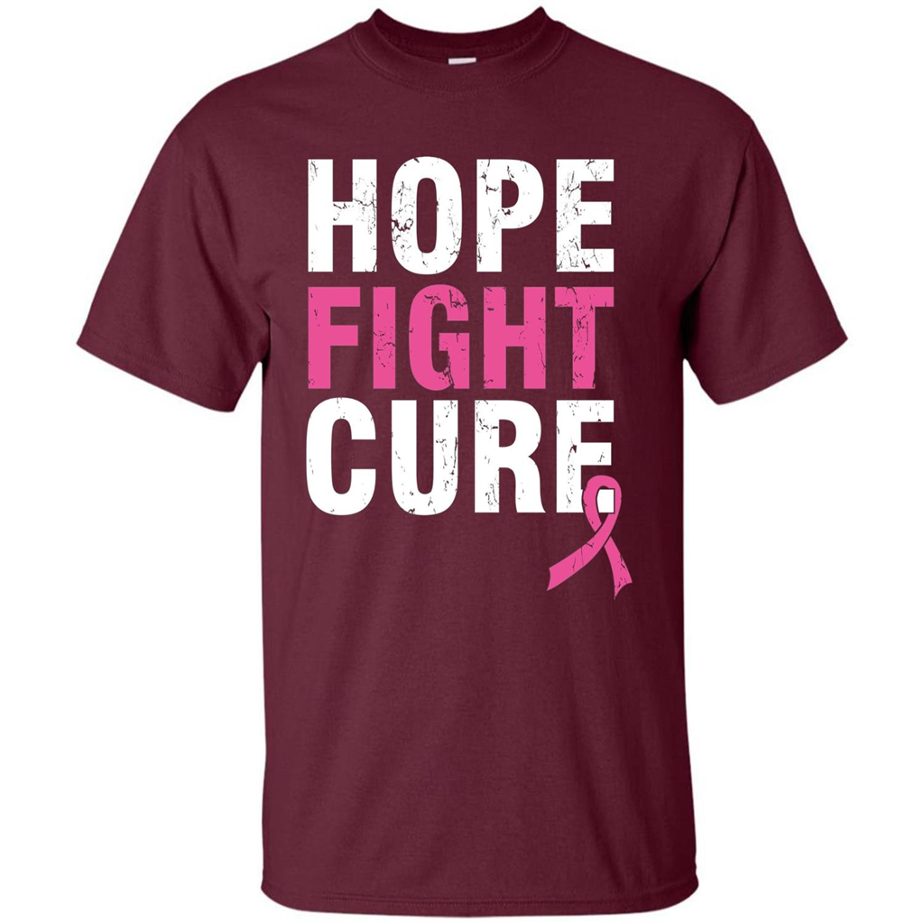 Breast Cancer Awareness T-shirt Hope Fight Cure Maroon