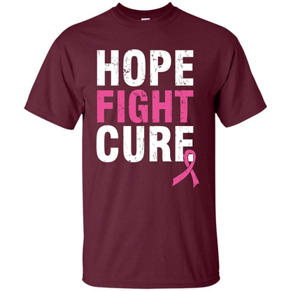 Breast Cancer Awareness T-shirt Hope Fight Cure Maroon