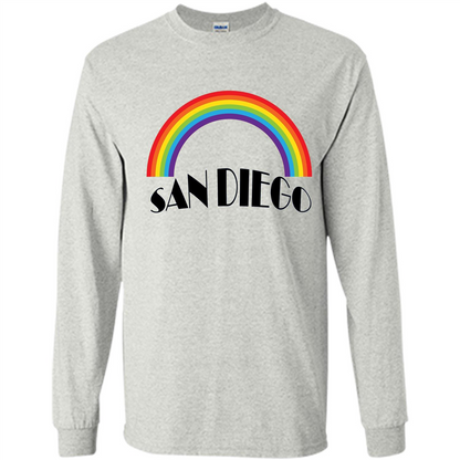 LGBTQ. San Diego LGBT Pride Rainbow T-shirt Ash