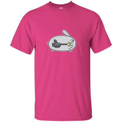 Bunny vs Dinosaur T-shirt Heliconia