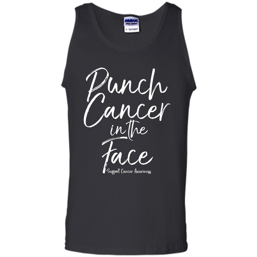 Punch Cancer in the Face Support Cancer Awareness T-shirt Black