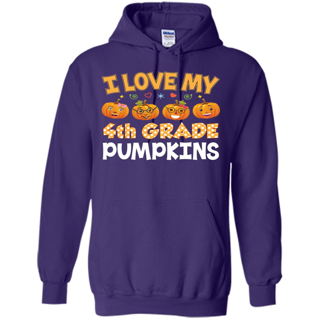 I Love my 4th Graders Pumpkins T-Shirt Fourth Grade Teacher Purple
