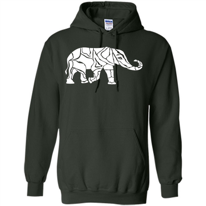 Elephant T-shirt Abstract Elephant Design T-Shirt Forest Green