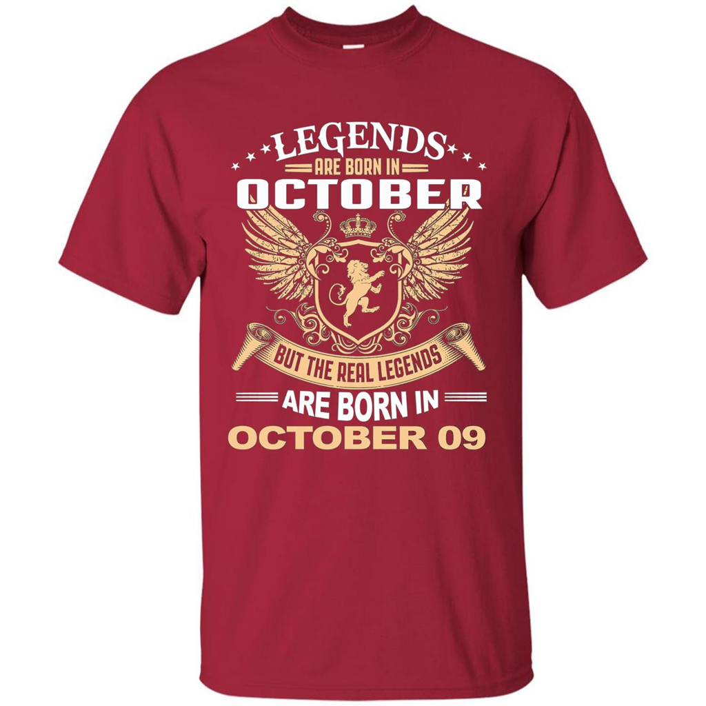 Legends Are Born In October 09 T-Shirt Cardinal