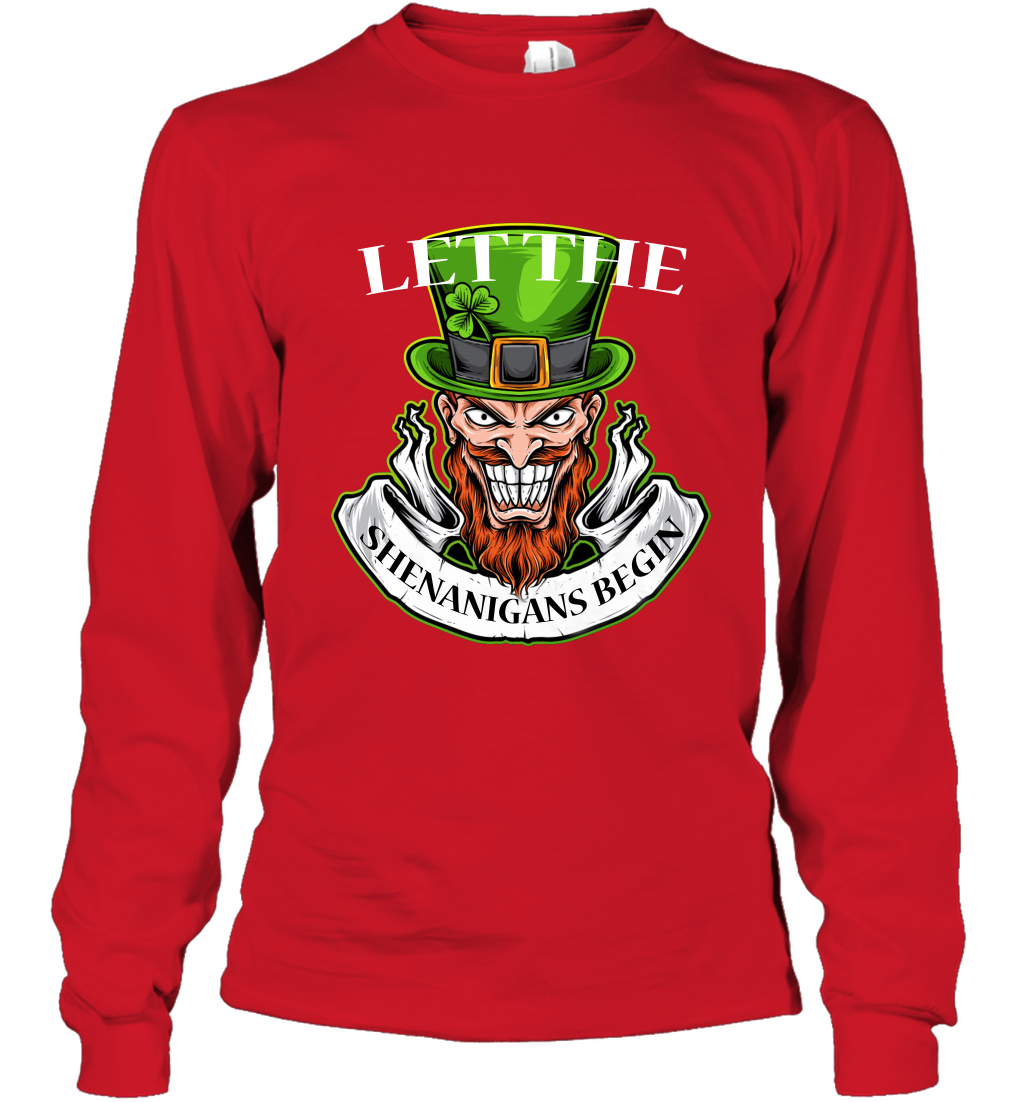 Let The Shenanigans Begin Irish Shirt Long Sleeve T-Shirt Red