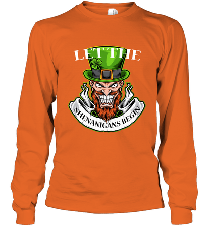 Let The Shenanigans Begin Irish Shirt Long Sleeve T-Shirt Orange