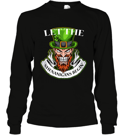 Let The Shenanigans Begin Irish Shirt Long Sleeve T-Shirt Black