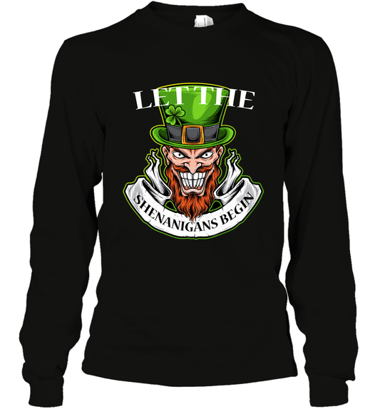 Let The Shenanigans Begin Irish Shirt Long Sleeve T-Shirt Black