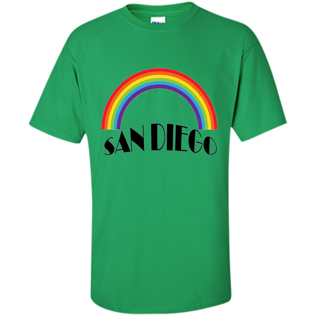 LGBTQ. San Diego LGBT Pride Rainbow T-shirt Irish Green