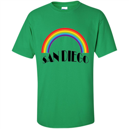 LGBTQ. San Diego LGBT Pride Rainbow T-shirt Irish Green