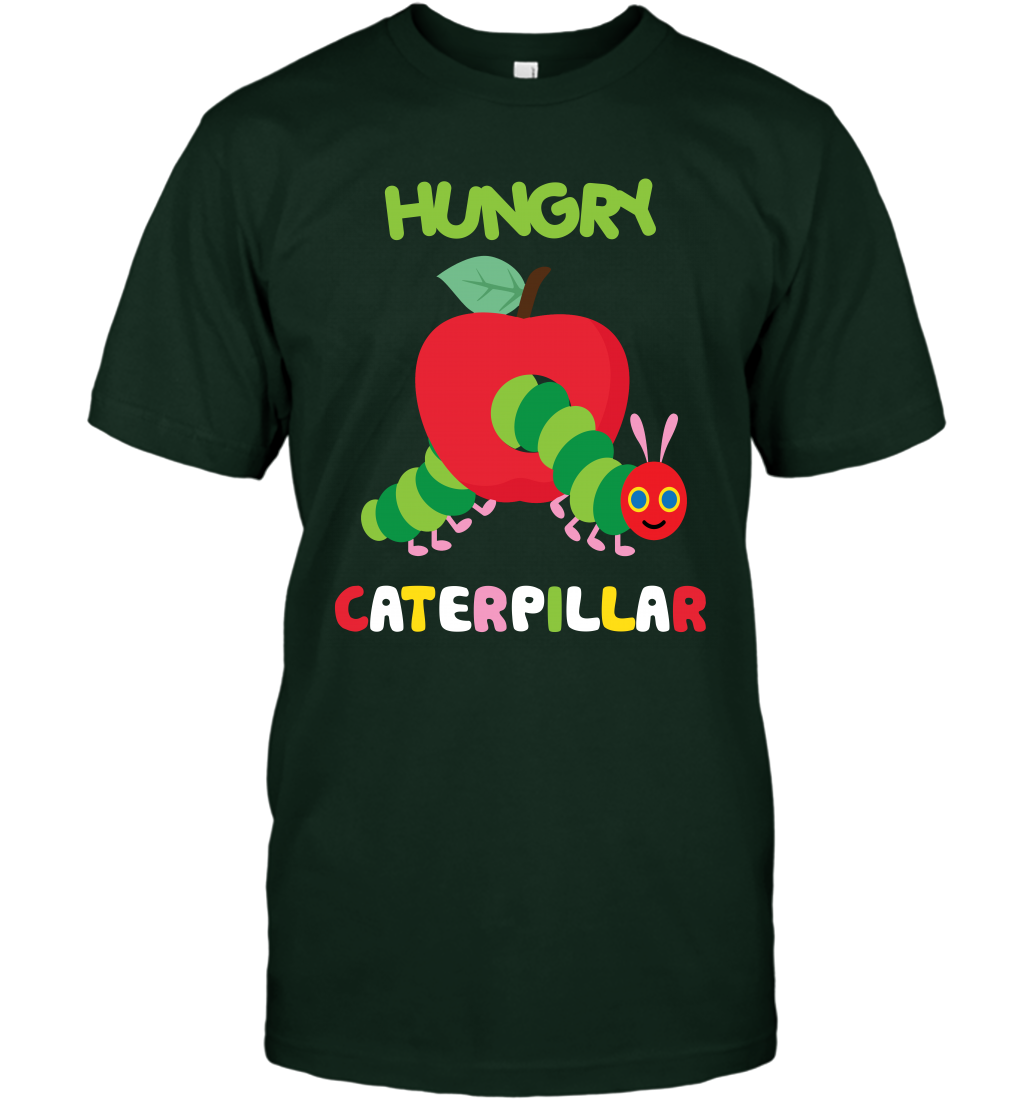 Hungry Caterpillar Funny Shirt T-Shirt T-Shirt Forest Green