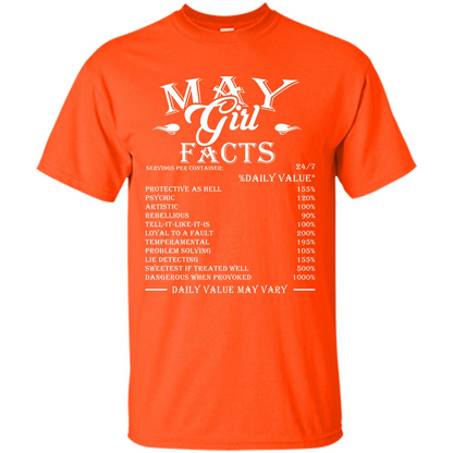 May Girl Facts T-shirt Orange