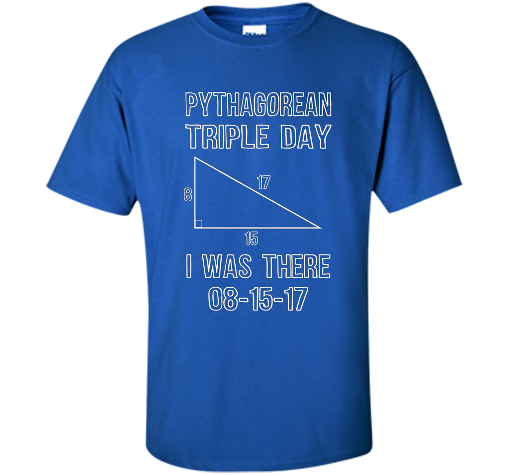 Pythagorean Triple Day 2017 8-15-17 Geeky T-shirt Royal
