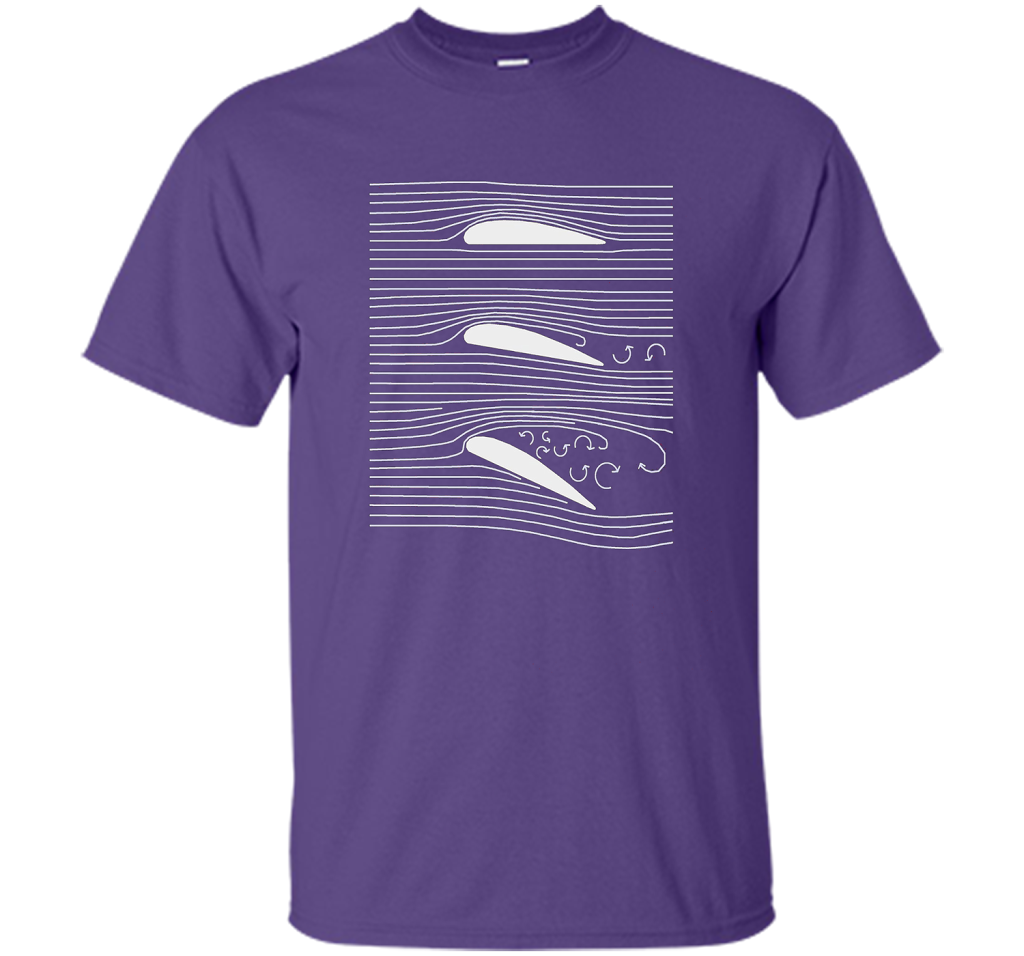 Airplane Wing T-shirt Aerospace Airfoil Stall Diagram Purple